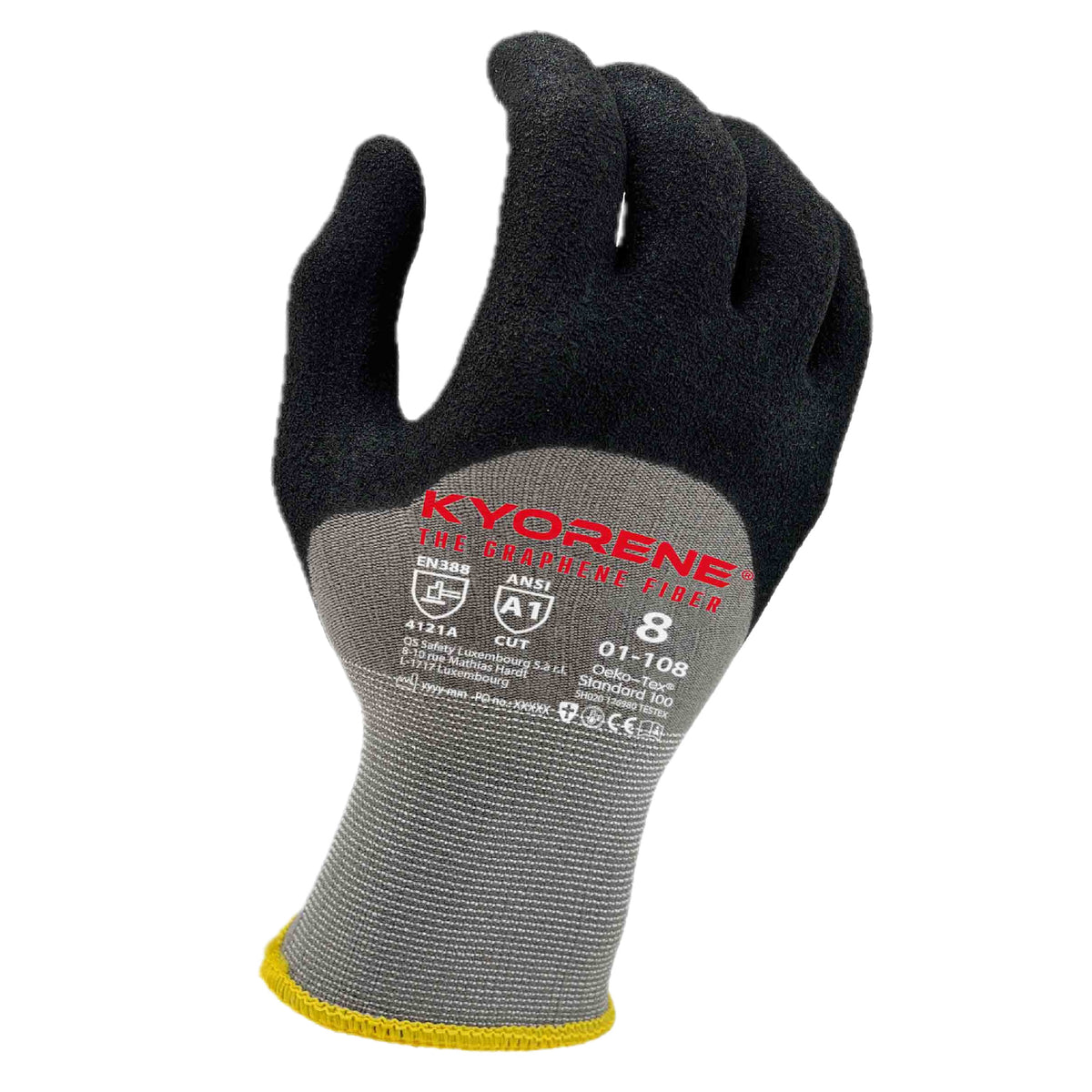Kyorene 01-108 Arbeitshandschuhe Graphene Schwarz/Grau Nitril-Mikroschaum 24