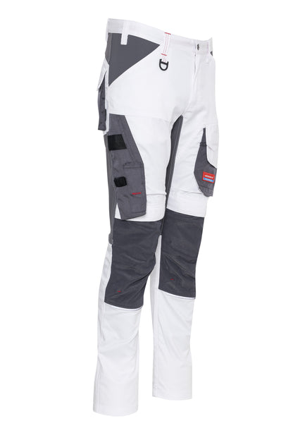 Ekimtex Premium Stretch Arbeitshose Weiss/Grau