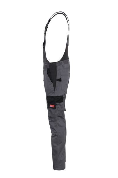 Ekimtex Stretch Latzhose mit Coolmax und Lycra, Grau/Schwarz