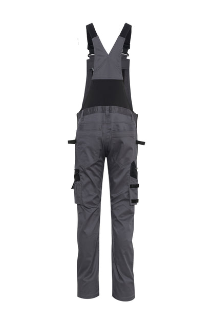 Ekimtex Stretch Latzhose mit Coolmax und Lycra, Grau/Schwarz