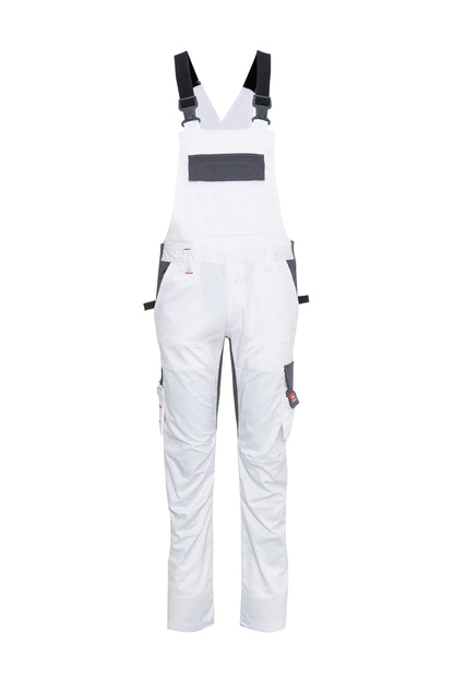 Ekimtex Stretch Latzhose mit Coolmax und Lycra, Weiß/Grau