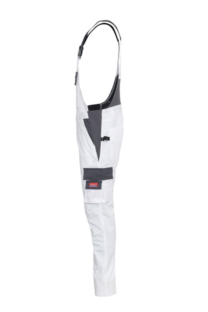 Ekimtex Stretch Latzhose mit Coolmax und Lycra, Weiß/Grau