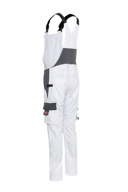 Ekimtex Stretch Latzhose mit Coolmax und Lycra, Weiß/Grau