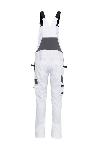 Ekimtex Stretch Latzhose mit Coolmax und Lycra, Weiß/Grau