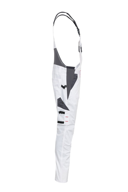Ekimtex Stretch Latzhose mit Coolmax und Lycra, Weiß/Grau