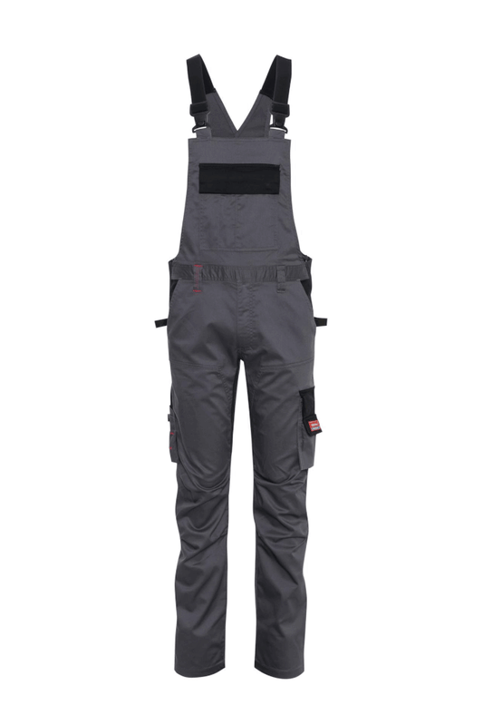 Ekimtex Stretch Latzhose mit Coolmax und Lycra, Grau/Schwarz
