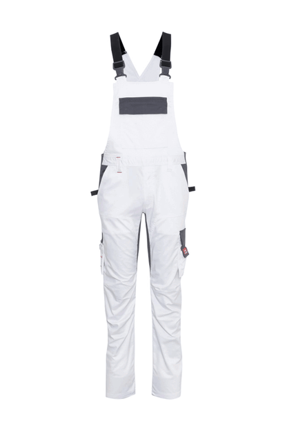 Ekimtex Stretch Latzhose mit Coolmax und Lycra, Weiß/Grau