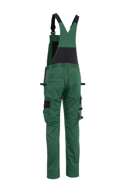 Ekimtex Stretch Latzhose mit Coolmax und Lycra, Grün/Schwarz