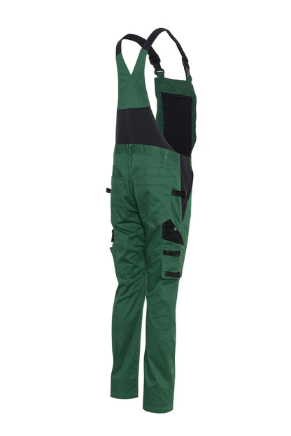 Ekimtex Stretch Latzhose mit Coolmax und Lycra, Grün/Schwarz