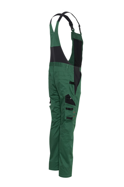 Ekimtex Stretch Latzhose mit Coolmax und Lycra, Grün/Schwarz