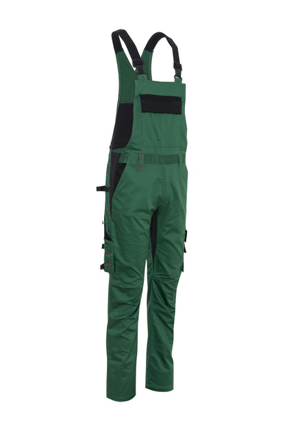 Ekimtex Stretch Latzhose mit Coolmax und Lycra, Grün/Schwarz