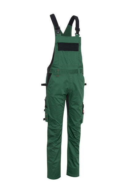 Ekimtex Stretch Latzhose mit Coolmax und Lycra, Grün/Schwarz