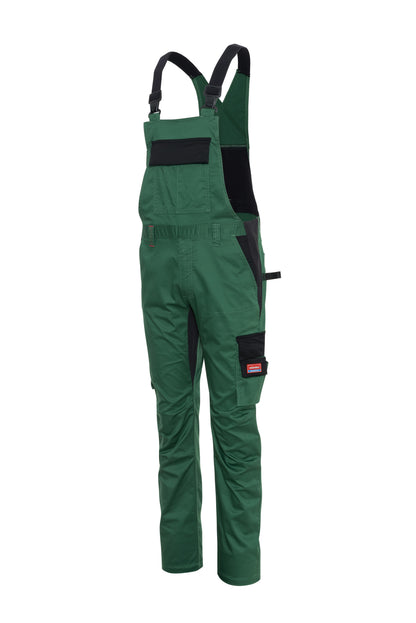 Ekimtex Stretch Latzhose mit Coolmax und Lycra, Grün/Schwarz