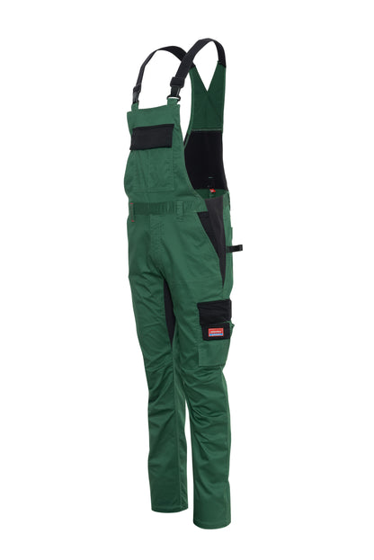 Ekimtex Stretch Latzhose mit Coolmax und Lycra, Grün/Schwarz