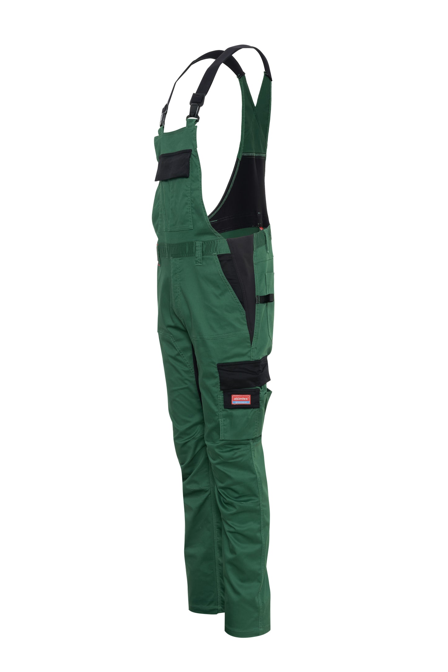 Ekimtex Stretch Latzhose mit Coolmax und Lycra, Grün/Schwarz