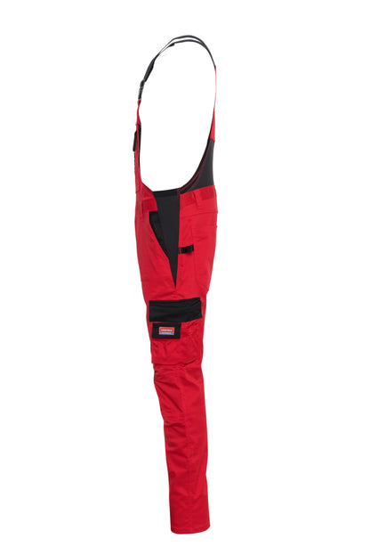 Ekimtex Stretch Latzhose mit Coolmax und Lycra, Rot/Schwarz