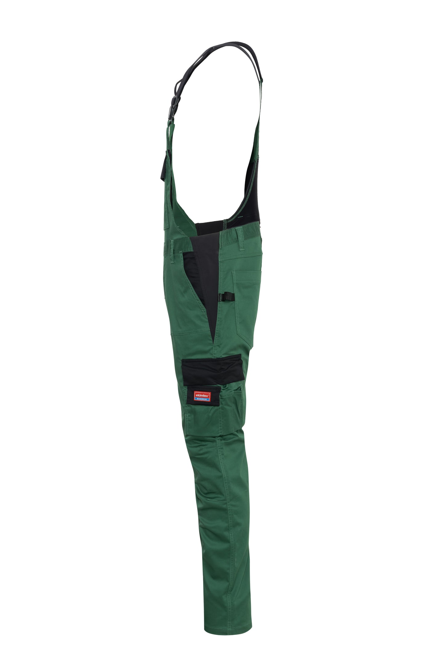 Ekimtex Stretch Latzhose mit Coolmax und Lycra, Grün/Schwarz
