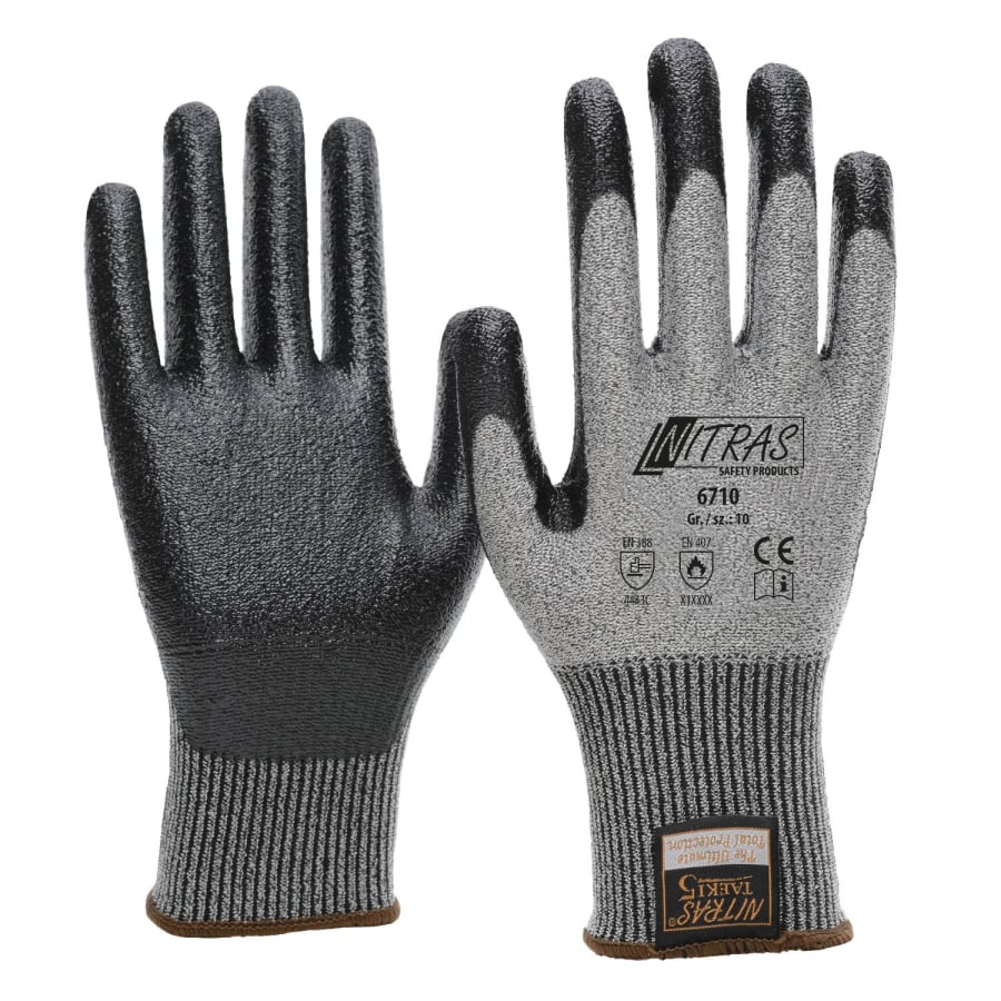 Nitras 6710 Taeki Schnittschutzhandschuhe, Nitril-Beschichtung, 10 Paar Packung