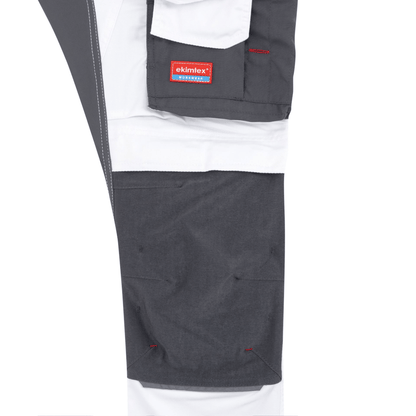 Ekimtex Premium Stretch Arbeitshose Weiss/Grau